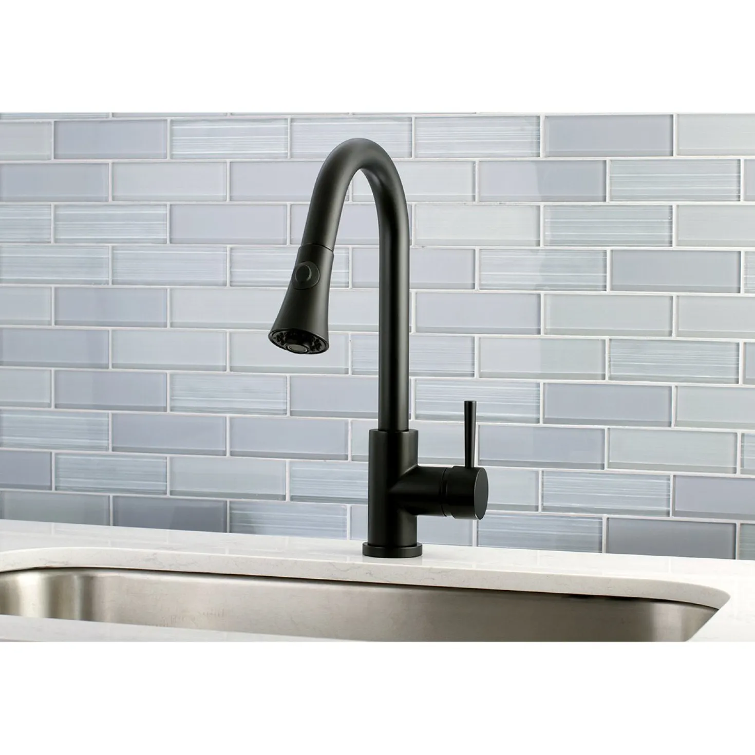 Kingston Brass Gourmetier Concord Deck Mount Single-Handle Pull-Down Kitchen Faucet