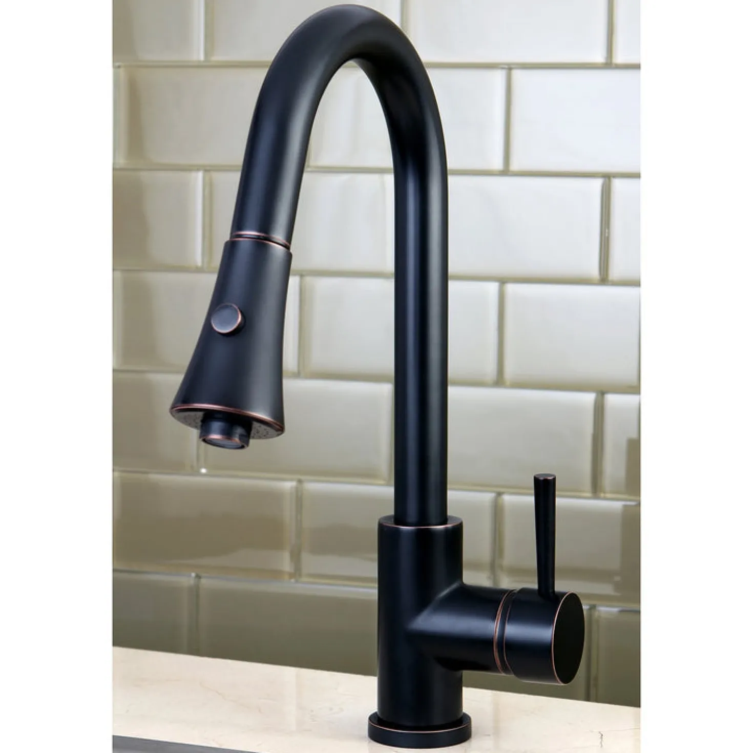 Kingston Brass Gourmetier Concord Deck Mount Single-Handle Pull-Down Kitchen Faucet