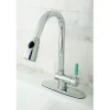 Kingston Brass Gourmetier Green Eden Single Lever Handle Kitchen Faucet with Pull-Down Sprayer