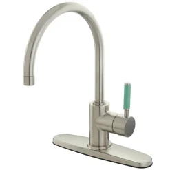Kingston Brass Gourmetier Green Eden Single Lever Handle Kitchen Faucet with 8" Deck Plate