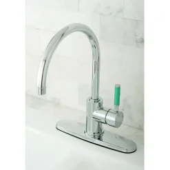 Kingston Brass Gourmetier Green Eden Single Lever Handle Kitchen Faucet with 8