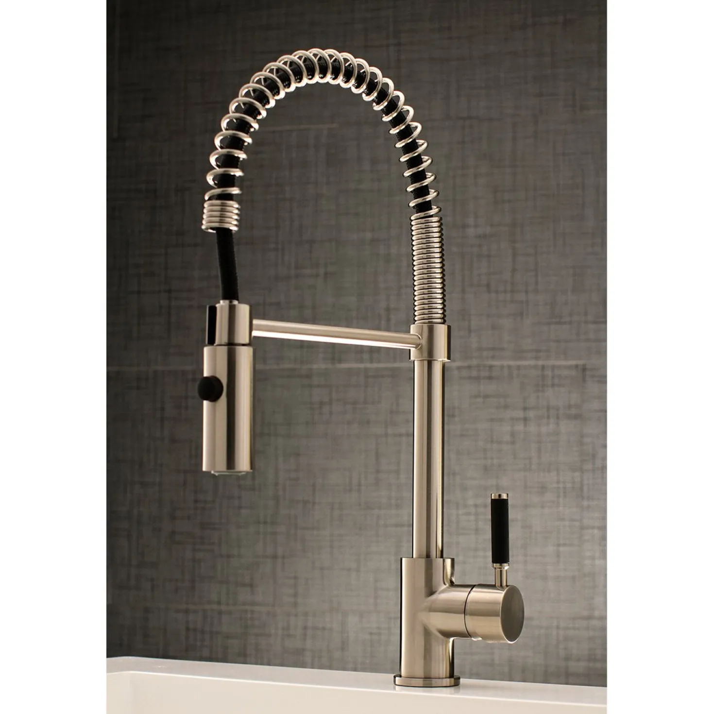 Kingston Brass Gourmetier Kaiser Deck Mount Single-Handle Pull-Down Kitchen Faucet