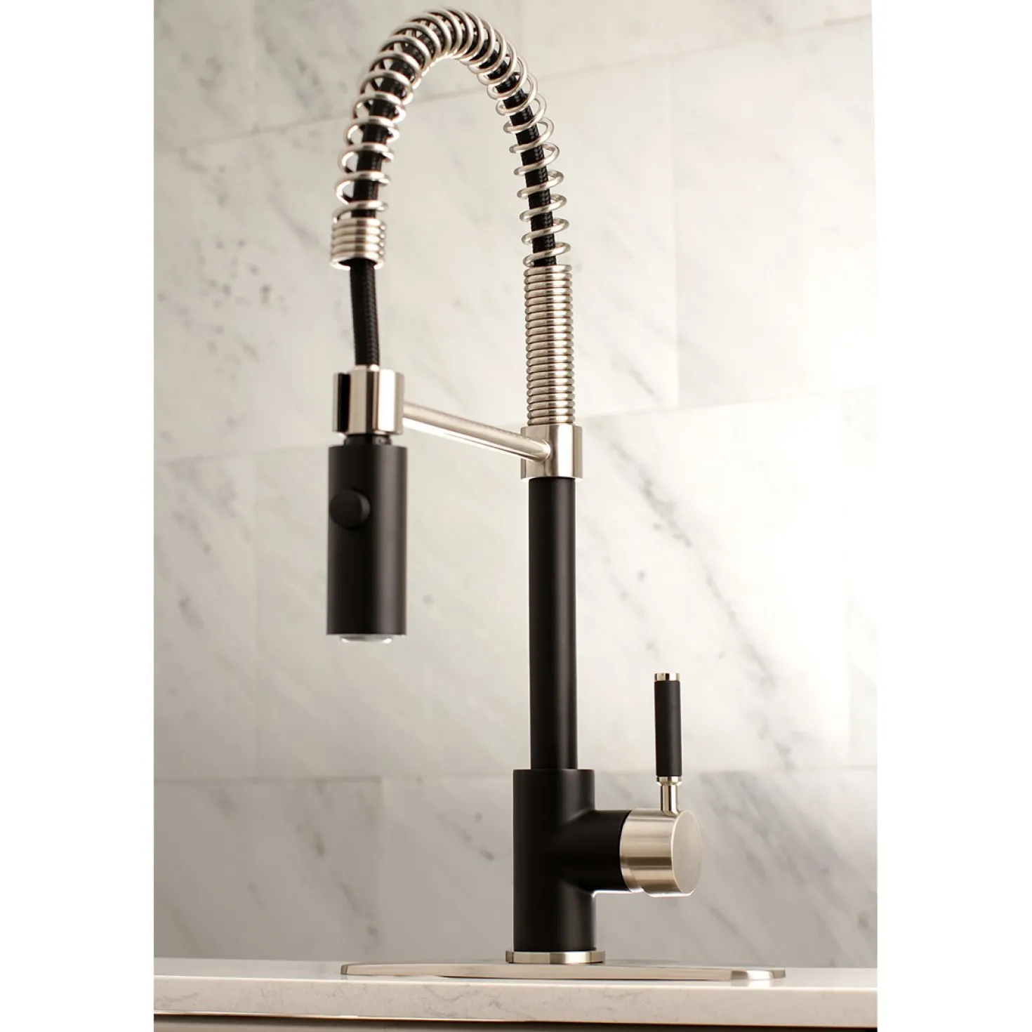 Kingston Brass Gourmetier Kaiser Deck Mount Single-Handle Pull-Down Kitchen Faucet
