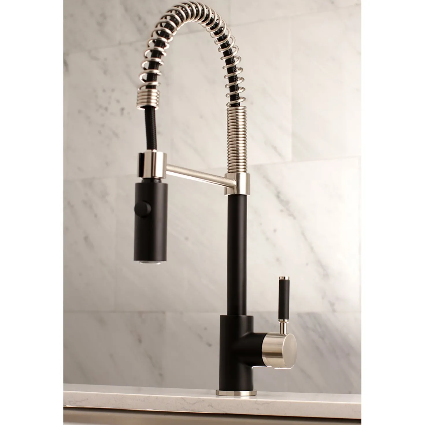 Kingston Brass Gourmetier Kaiser Deck Mount Single-Handle Pull-Down Kitchen Faucet