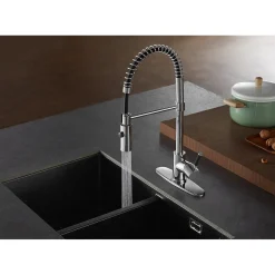 Kingston Brass Gourmetier Kaiser Deck Mount Single-Handle Pull-Down Kitchen Faucet