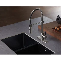 Kingston Brass Gourmetier Kaiser Deck Mount Single-Handle Pull-Down Kitchen Faucet
