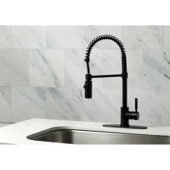 Kingston Brass Gourmetier Kaiser Deck Mount Single-Handle Pull-Down Kitchen Faucet