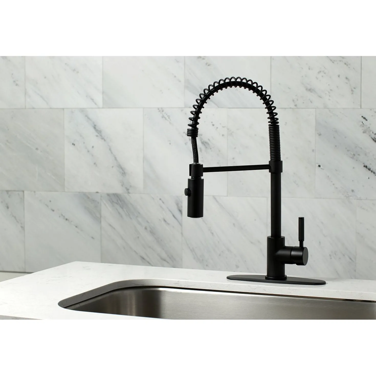 Kingston Brass Gourmetier Kaiser Deck Mount Single-Handle Pull-Down Kitchen Faucet