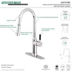 Kingston Brass Gourmetier Kaiser Single-Handle Pull-Down Kitchen Faucet