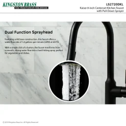 Kingston Brass Gourmetier Kaiser Single-Handle Pull-Down Kitchen Faucet