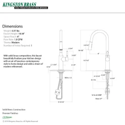 Kingston Brass Gourmetier Kaiser Single-Handle Pull-Down Kitchen Faucet