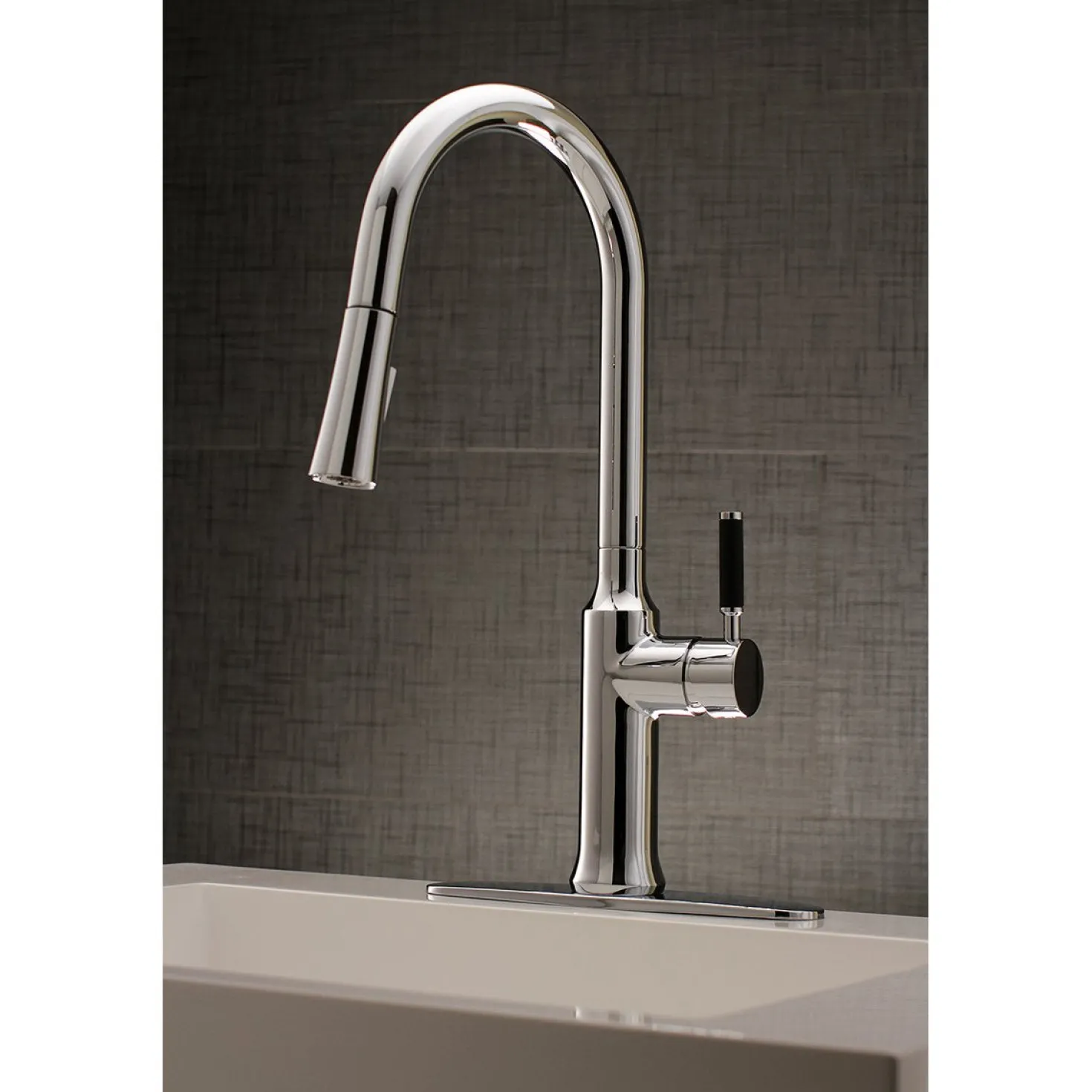 Kingston Brass Gourmetier Kaiser Single-Handle Pull-Down Kitchen Faucet