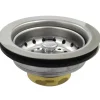 Kingston Brass Gourmetier Made to Match K111B Stainless Steel Kitchen Sink Waste Basket in Satin Nickel with Brass Nut