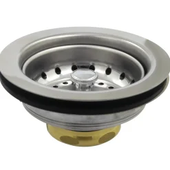 Kingston Brass Gourmetier Made to Match K111B Stainless Steel Kitchen Sink Waste Basket in Satin Nickel with Brass Nut