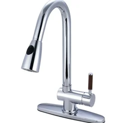 Kingston Brass Gourmetier Wilshire Pull-Down Spray Single Handle Kitchen Faucet