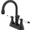 Kingston Brass Governor Contemporary Two Handle 4" Centerset Lavatory Faucet with Brass Pop-up