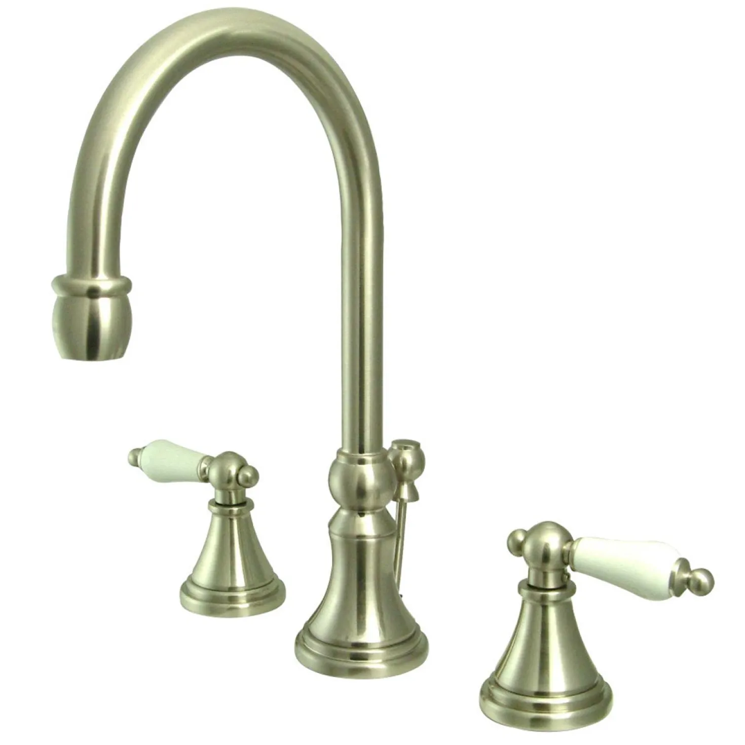Kingston Brass Governor Deck Mount 8-Inch Widespread Bathroom Faucet