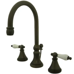 Kingston Brass Governor Deck Mount 8-Inch Widespread Bathroom Faucet
