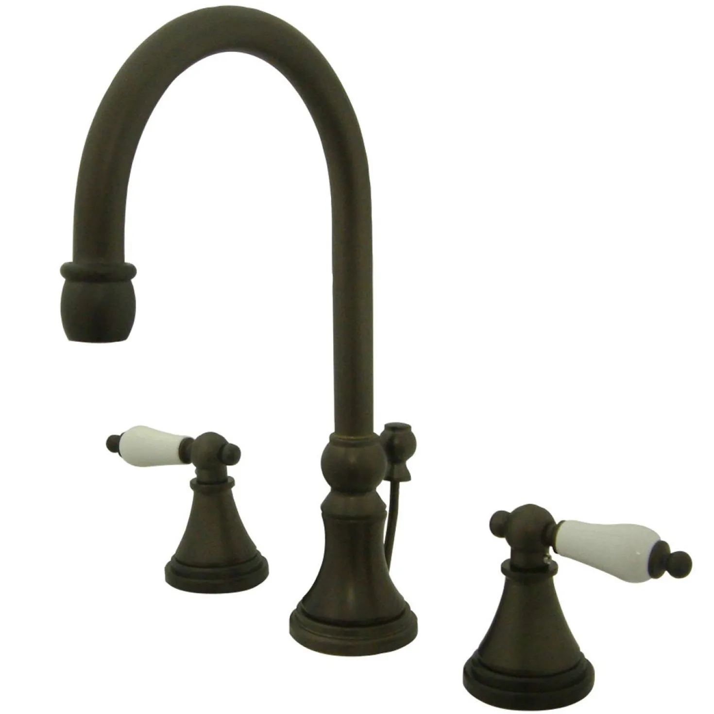 Kingston Brass Governor Deck Mount 8-Inch Widespread Bathroom Faucet