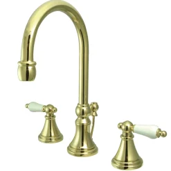 Kingston Brass Governor Deck Mount 8-Inch Widespread Bathroom Faucet