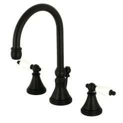 Kingston Brass Governor Deck Mount 8-Inch Widespread Bathroom Faucet