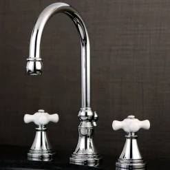 Kingston Brass Governor 8-Inch Widespread Deck Mount Bathroom Faucet