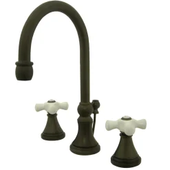 Kingston Brass Governor 8-Inch Widespread Deck Mount Bathroom Faucet