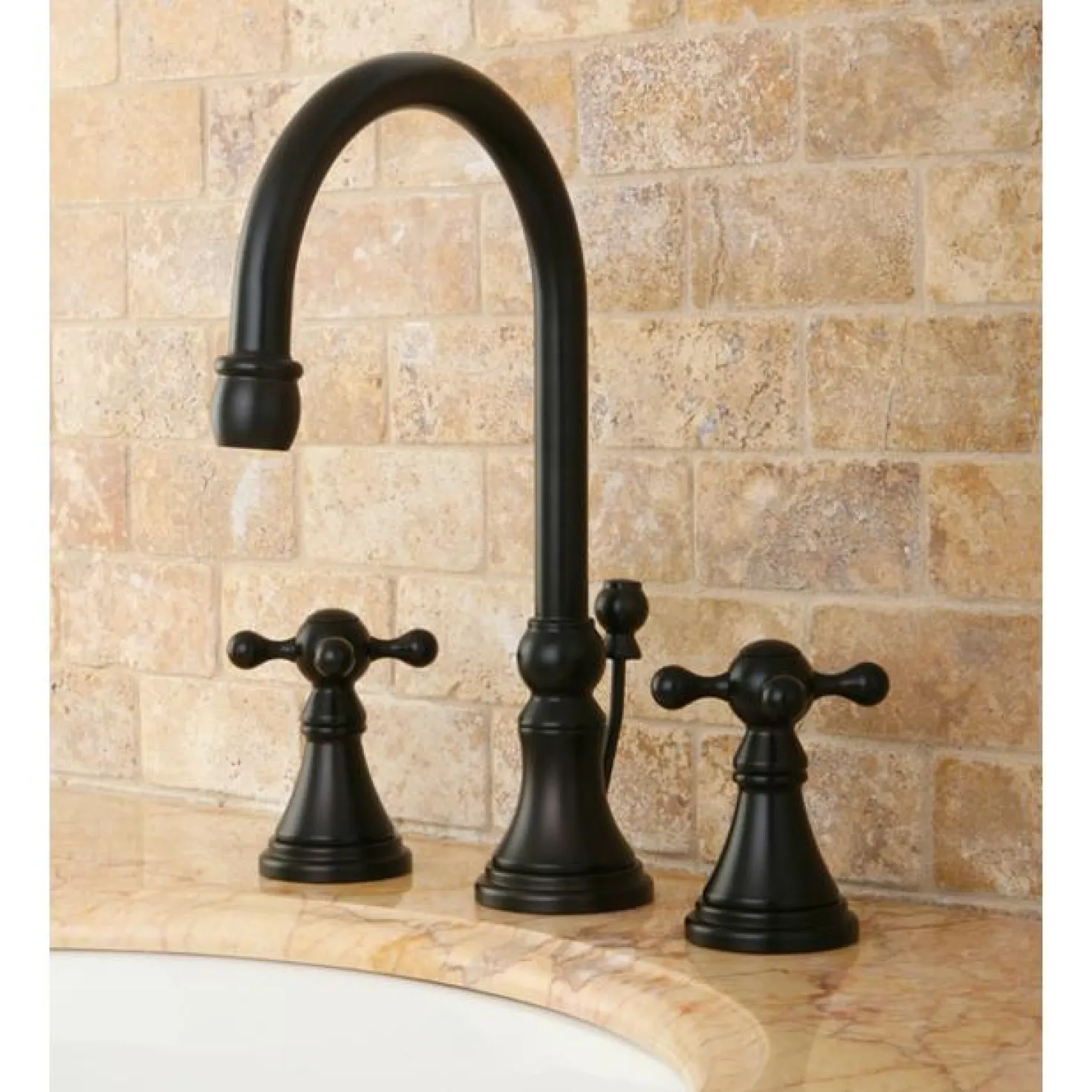 Kingston Brass Governor 8" to 16" Widespread Lavatory Faucet with Brass Pop-up and Two Handle
