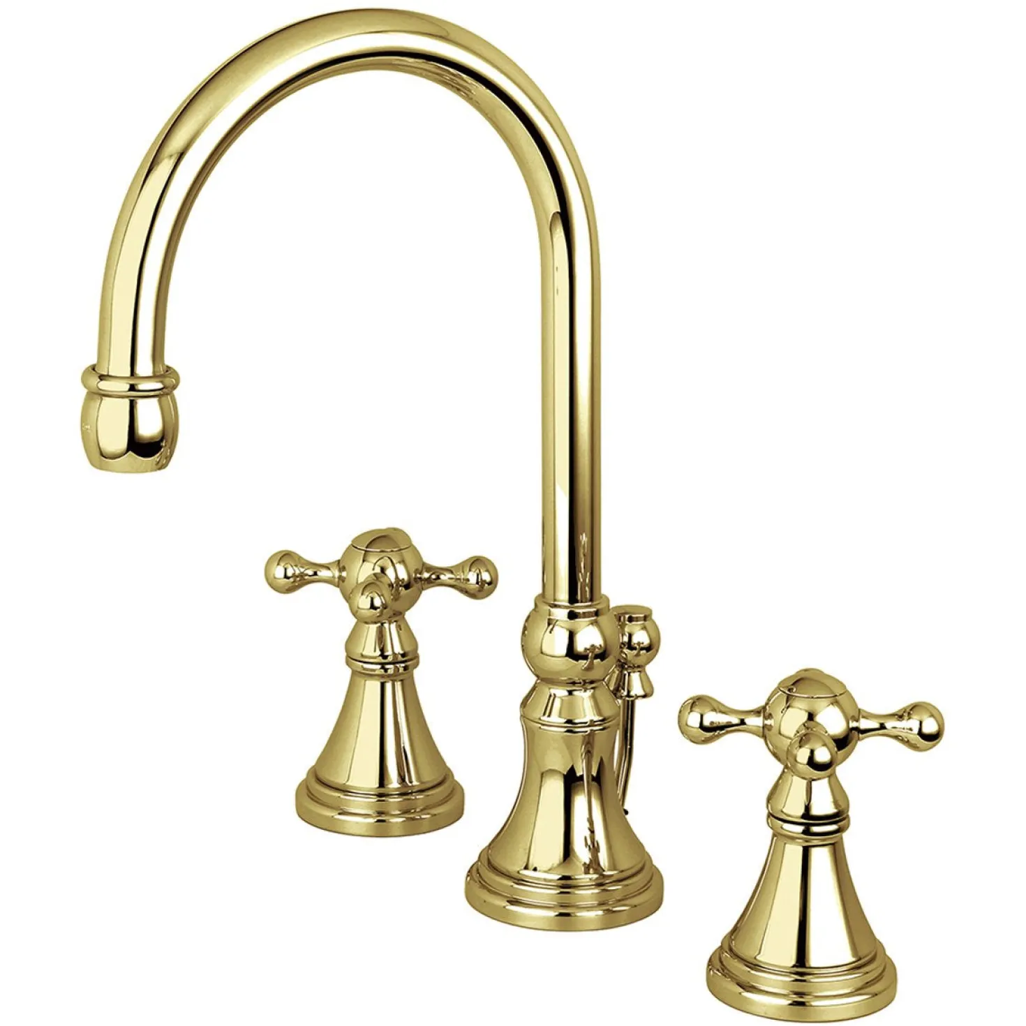 Kingston Brass Governor 8" to 16" Widespread Lavatory Faucet with Brass Pop-up and Two Handle