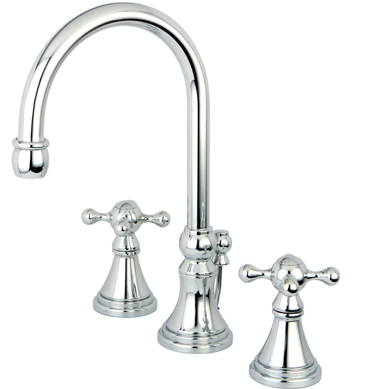 Kingston Brass Governor 8" to 16" Widespread Lavatory Faucet with Brass Pop-up and Two Handle