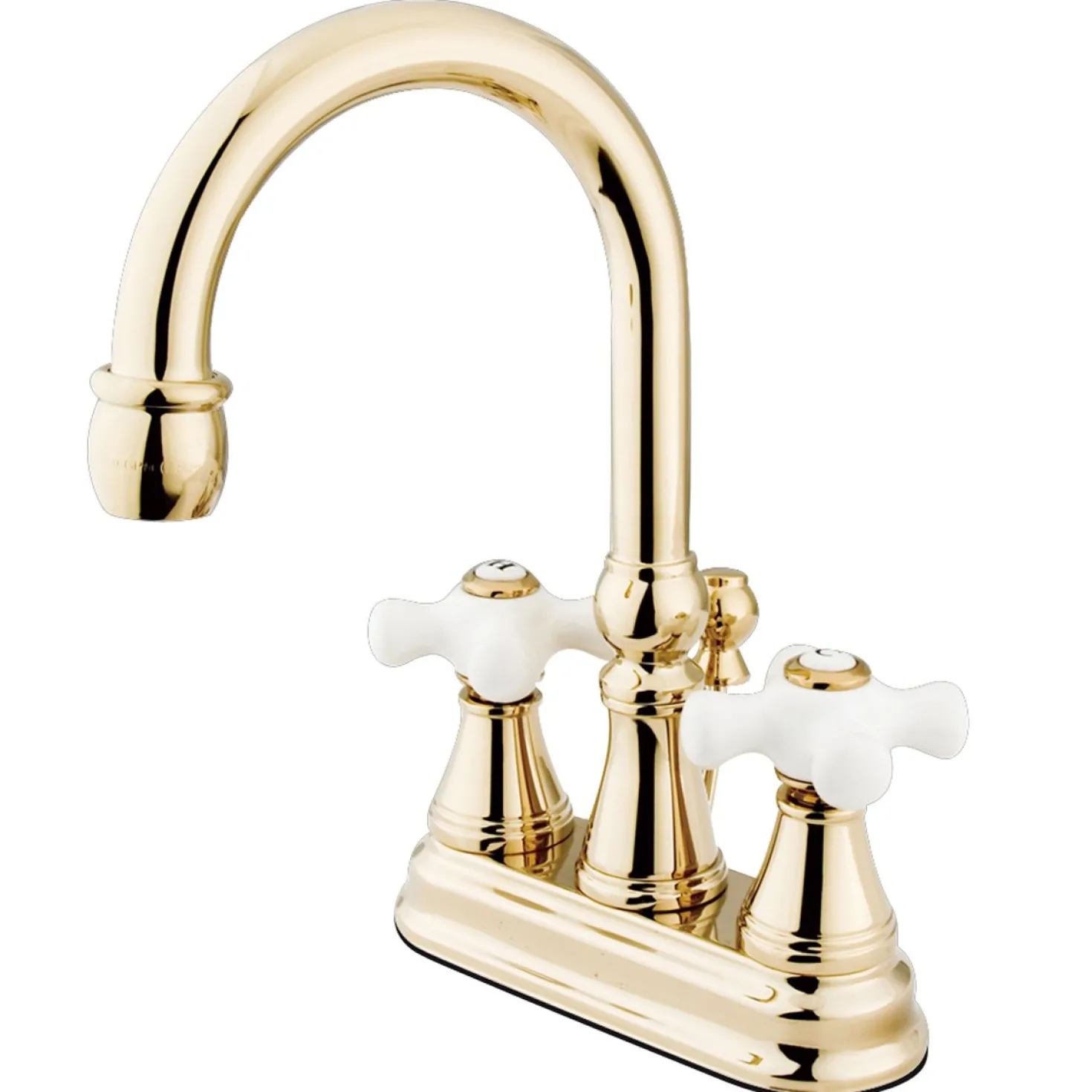 Kingston Brass Governor Two Handle Deck Mount 4" Centerset Lavatory Faucet with Brass Pop-up