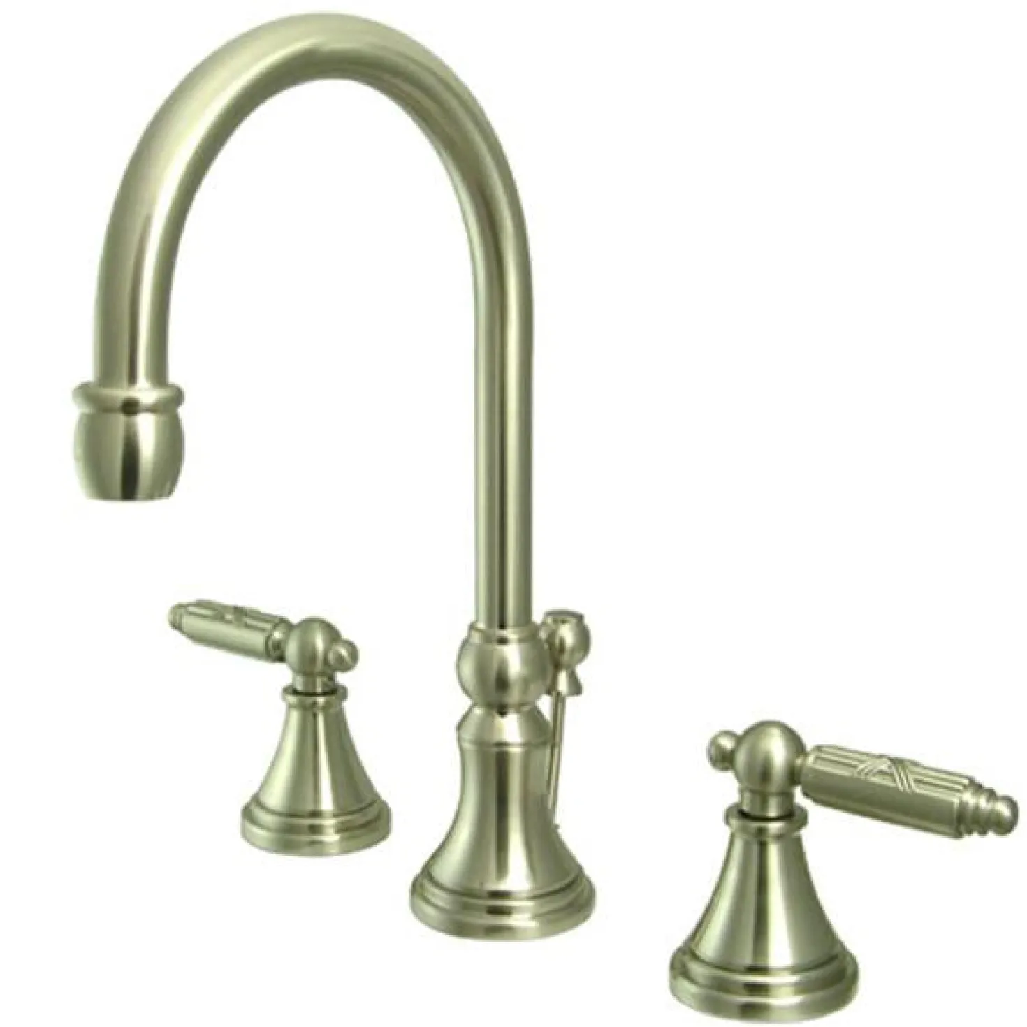 Kingston Brass Governor Two Handle 8" to 16" Widespread Lavatory Faucet with Brass Pop-up