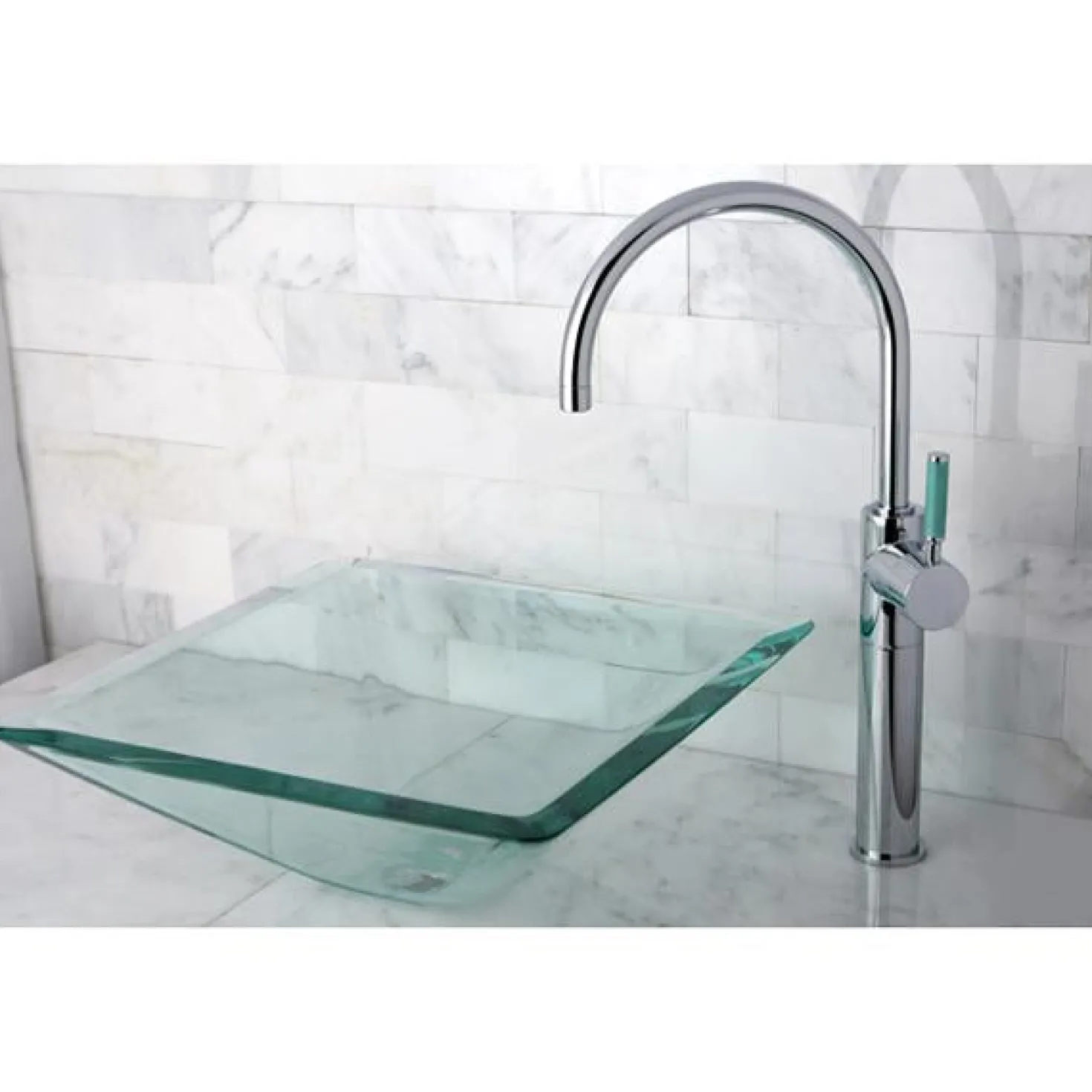Kingston Brass Green Eden Single Handle Vessel Sink Faucet without Plate and Pop-up