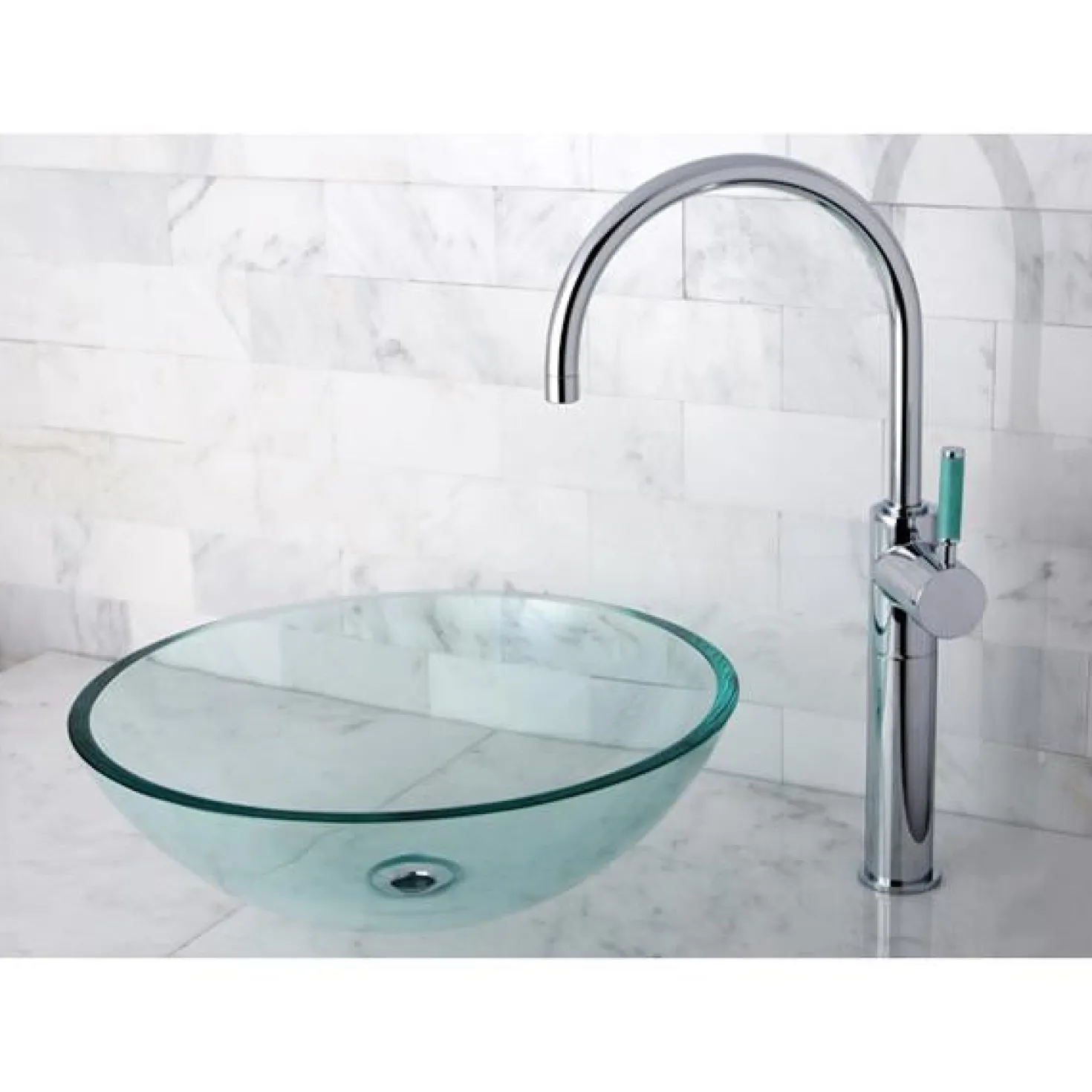 Kingston Brass Green Eden Single Handle Vessel Sink Faucet without Plate and Pop-up