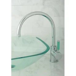 Kingston Brass Green Eden Single Handle Vessel Sink Faucet without Pop-up and Plate