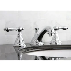 Kingston Brass 2-Handle 8-Inch Widespread Bathroom Faucet with Brass Pop-Up