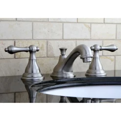 Kingston Brass 2-Handle 8-Inch Widespread Bathroom Faucet with Brass Pop-Up