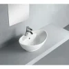 Kingston Brass Harmon White China Vessel Bathroom Sink with Overflow Hole and Faucet Hole