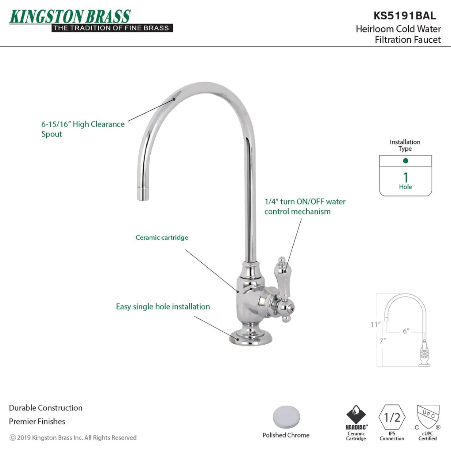 Kingston Brass Heirloom Single-Handle Water Filtration Faucet