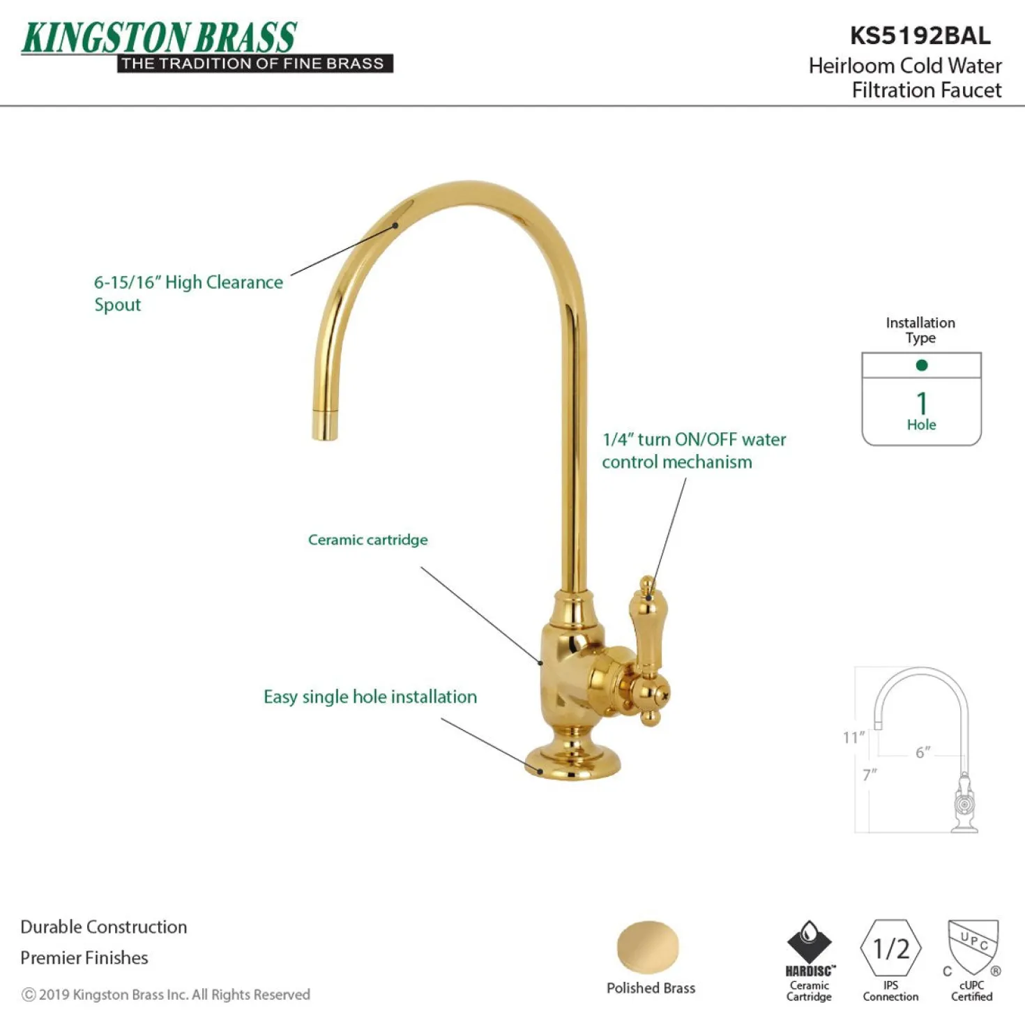 Kingston Brass Heirloom Single-Handle Water Filtration Faucet