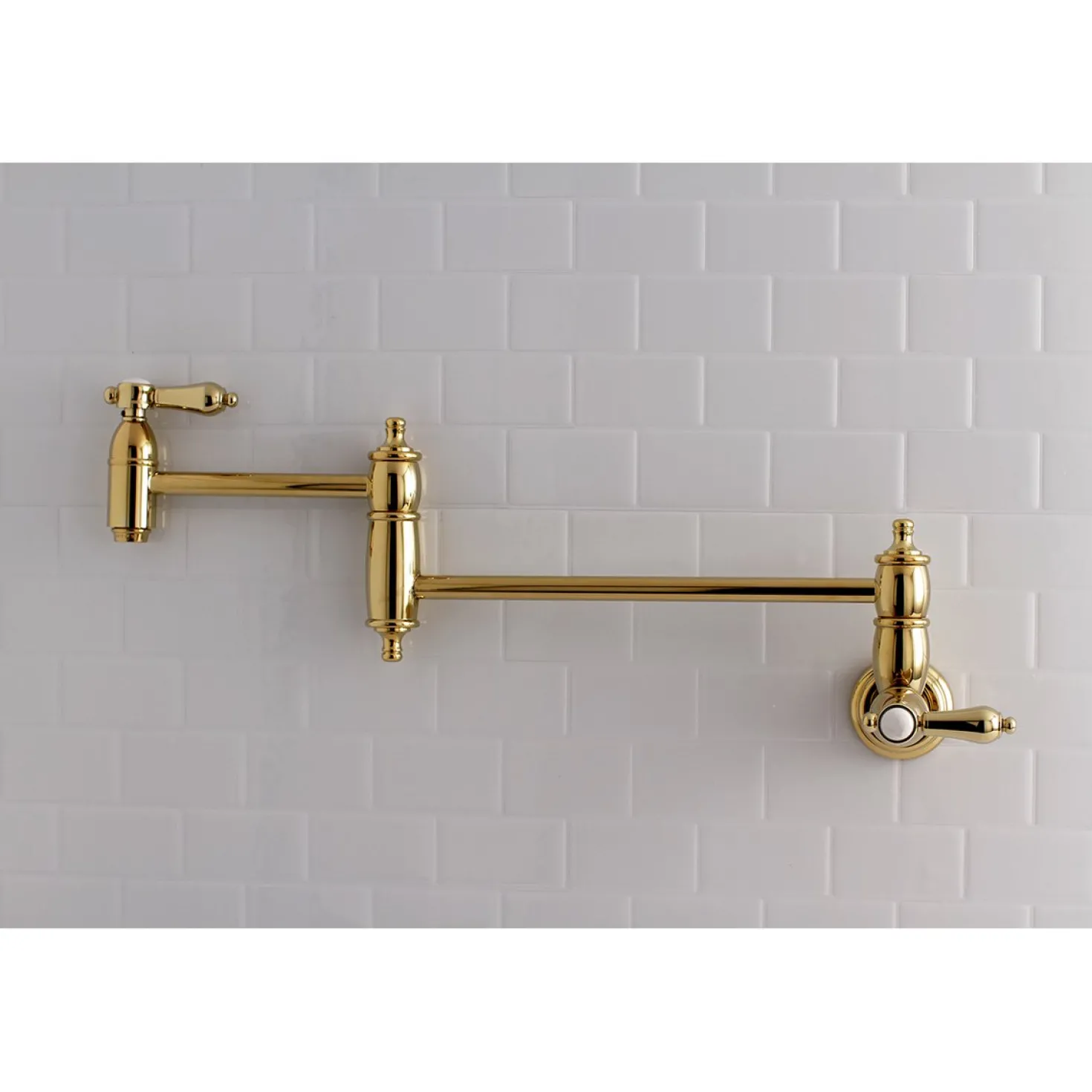 Kingston Brass Heirloom Wall Mount Pot Filler Kitchen Faucet