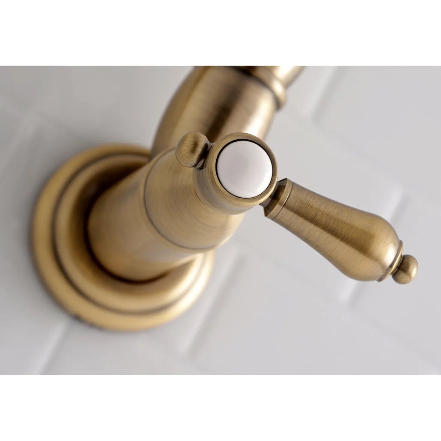 Kingston Brass Heirloom Wall Mount Pot Filler Kitchen Faucet