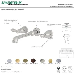 Kingston Brass Heirloom Wall Mount Bathroom Faucet