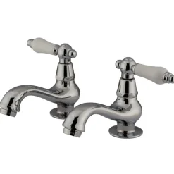Kingston Brass Heritage Basin Tap Faucet with Porcelain Lever Handle