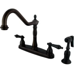 Kingston Brass Heritage 8" Center Kitchen Faucet with Brass Sprayer