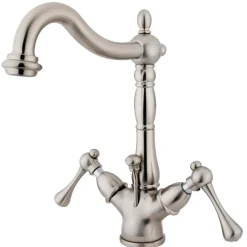 Kingston Brass Heritage 4" Centerset Bathroom Faucet with Pop-Up Drain