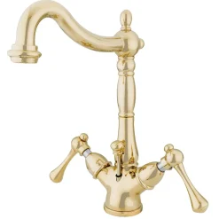 Kingston Brass Heritage 4" Centerset Bathroom Faucet with Pop-Up Drain