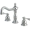 Kingston Brass Heritage Classic Two Handle 8" to 14" Widespread Lavatory Faucet with Brass Pop-up