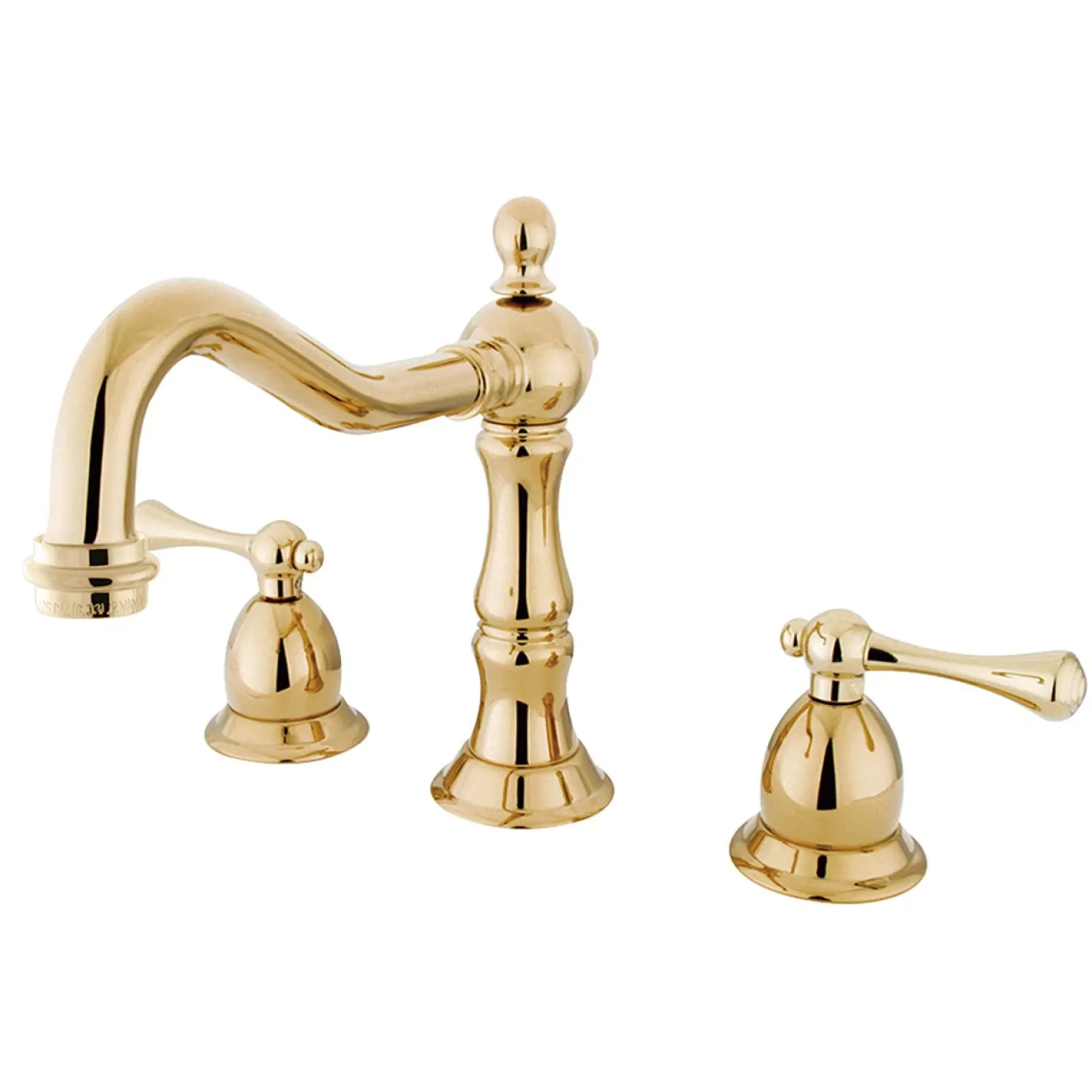 Kingston Brass Heritage Classic Two Handle 8" to 14" Widespread Lavatory Faucet with Brass Pop-up