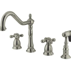 Kingston Brass Heritage Cross-Handle Widespread Kitchen Faucet